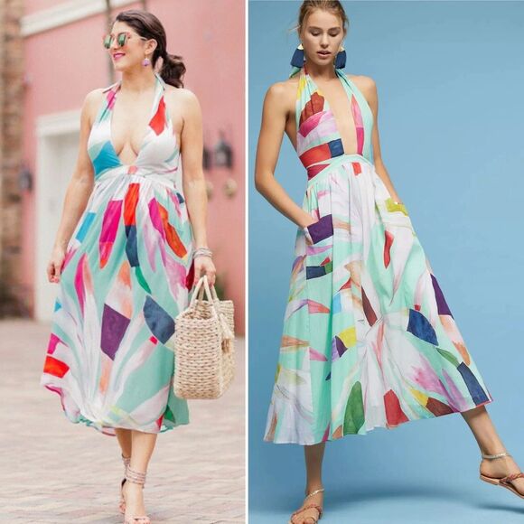 Mara Hoffman Dresses & Skirts - Mara Hoffman Swim Miami Halter Cutout Midi Dress  Floral Size M Resort Wear